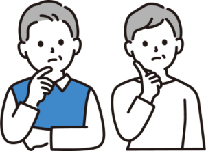 考え事をする男女