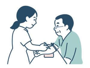 看護師 採血するイラスト