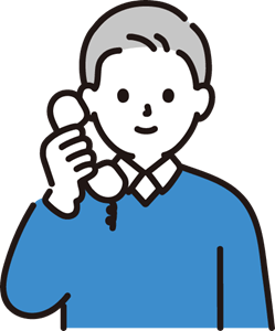 電話するシニアのイラスト