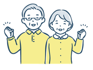 微笑むシニアのイラスト