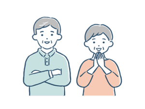 喜ぶシニアのイラスト