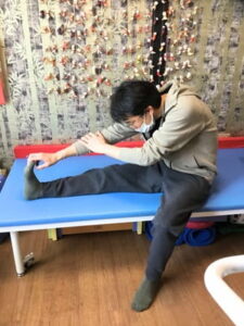 セルフストレッチの様子