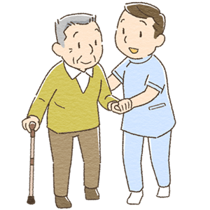 高齢者を支えているイラスト